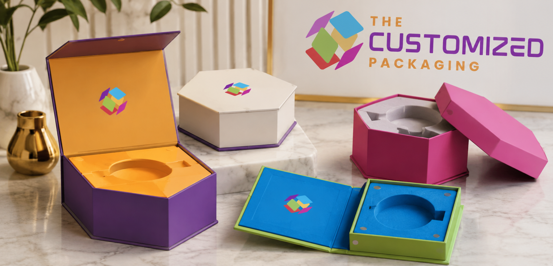 Magnetic Lid Structures for Six Corner Gift Boxes